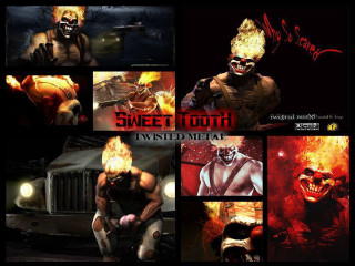 Man fire face gun truck - a collage of images free wallpaper