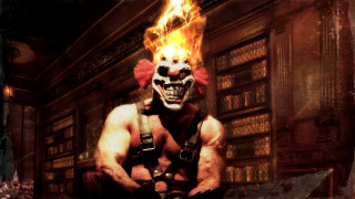 Demonic clown flaming head eye - madhouse free wallpaper