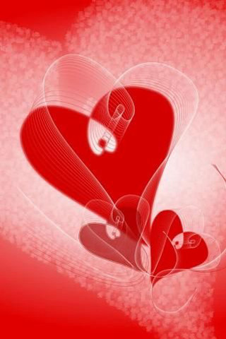 Red heart couple hearts background - a white heart free wallpaper