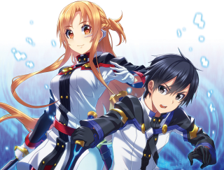 Anime characters water bubbles blue 2 - sots art free wallpaper