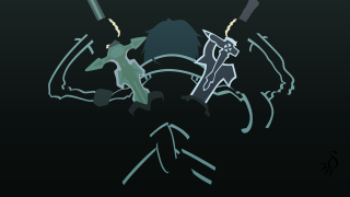 Man sword shield arrows mountain - a drawing of a man holding free wallpaper