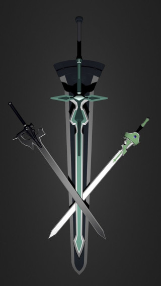Sword swords hanging wall dark - a wall free wallpaper