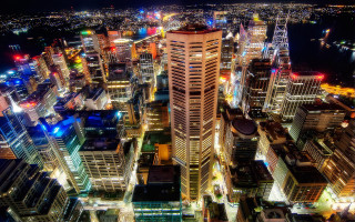 City night lights tall buildings 3 - tall building free wallpaper