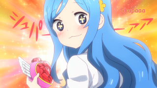 Girl blue hair heart shape - blue hair holding free wallpaper