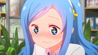 Girl blue hair blue eyes - a library free wallpaper