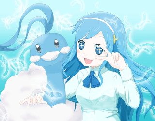 Girl blue hair dolphin blue - blue hair free wallpaper