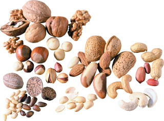 Nuts variety walnuts pistachios puzzle - product photo free wallpaper