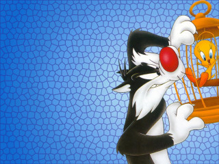 Cartoon cat birdcage rubberduck coreneille - a pop art painting free wallpaper