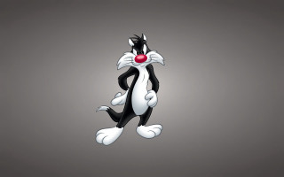 Cartoon cat red nose black 3 - loony toon free wallpaper