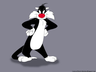 Cartoon cat red nose black - loony toon free wallpaper