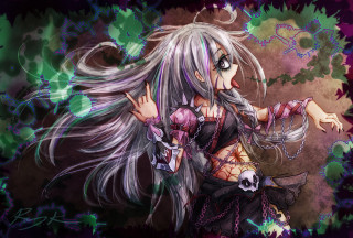 Woman long hair skull arm - a costume free wallpaper