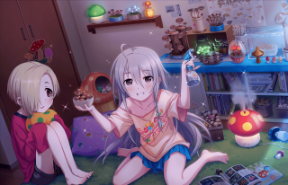 Anime girls sitting floor book - aguri uchida free wallpaper