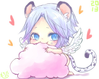 Cat cloud tail drawing image - bian shoumin free wallpaper
