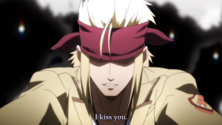 Blonde haired man sad bandanna - his head free wallpaper