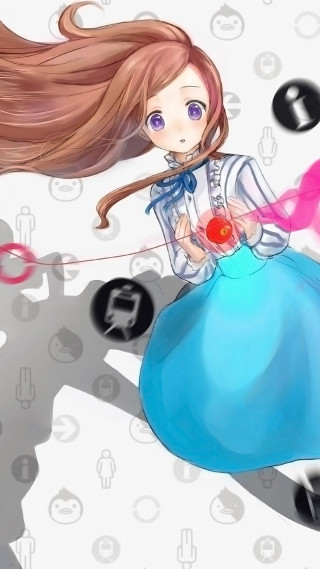 Girl long hair holding ball - her hand and a cat free wallpaper