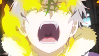Yellow haired man explosion flame - coat free wallpaper