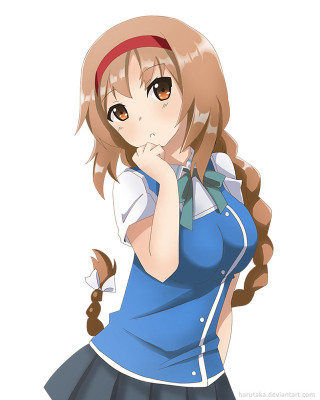 Girl blue dress serious look - a girl free wallpaper