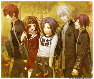 Anime characters forest yellow sky - a yellow sky free wallpaper