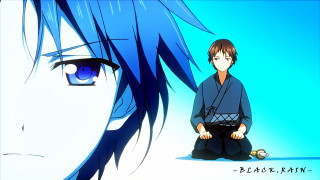 Man sitting ground woman blue - blue hair free wallpaper