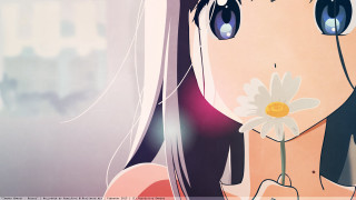 Girl long hair flower hand - long hair and a flower free wallpaper