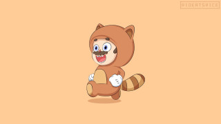Cartoon racoon running smile happy - dom qwek free wallpaper