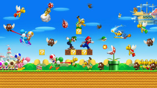 Mario video game characters sky - free happy birthday wallpaper