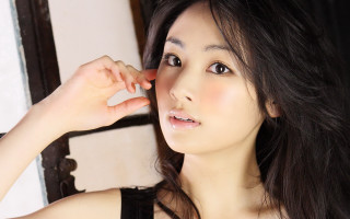 Woman black dress hand ear - ayako rokkaku free wallpaper