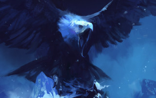 Eagle wings spread air painting - its wing free wallpaper