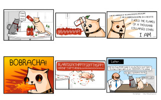 Cat dog bathroom comic graphics - sharp claw free wallpaper