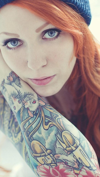 Woman tattoo hat cat arm - evaline ness free wallpaper