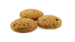 Three cookies white surface bites - product photo free wallpaper