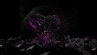 Heart shaped purple black triangles - shaped free wallpaper