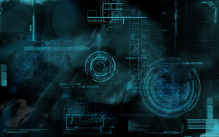 Blue black abstract background person - deconstructivism free wallpaper