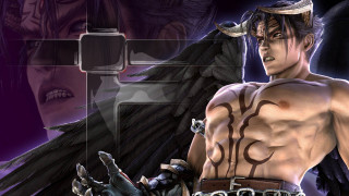 Horned man with wings chest - a phone free wallpaper