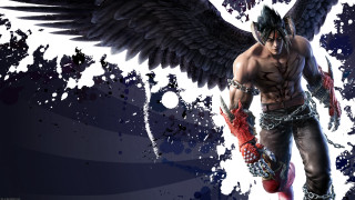 Winged male chains blood feathers - bloody free wallpaper