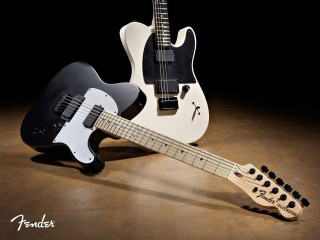 Black white guitar brown background - altermodern free wallpaper