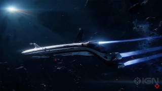 Spaceship flying dark space bright - a dark space free wallpaper