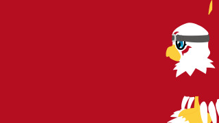 Cartoon bird red background white - a yellow beak free wallpaper