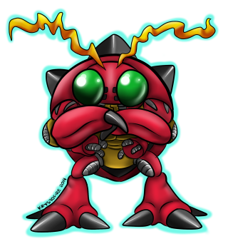 Red cartoon mecha green eyes - mecha free wallpaper