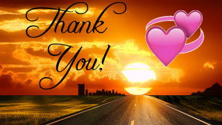Sunset heart thankyou orange sky - slim free wallpaper
