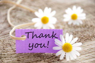 Purple thank you card daisies - a tag free wallpaper