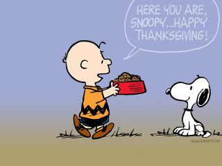 Man giving dog treat bowl - charles schulz free wallpaper