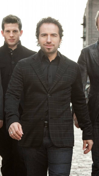 Men walking street suits ties - a black suit free wallpaper
