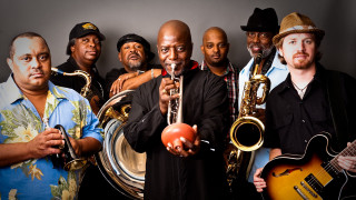 Men musical instruments group holding - musical free wallpaper