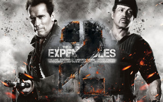 Two men holding guns expen2 - arnold mesches free wallpaper