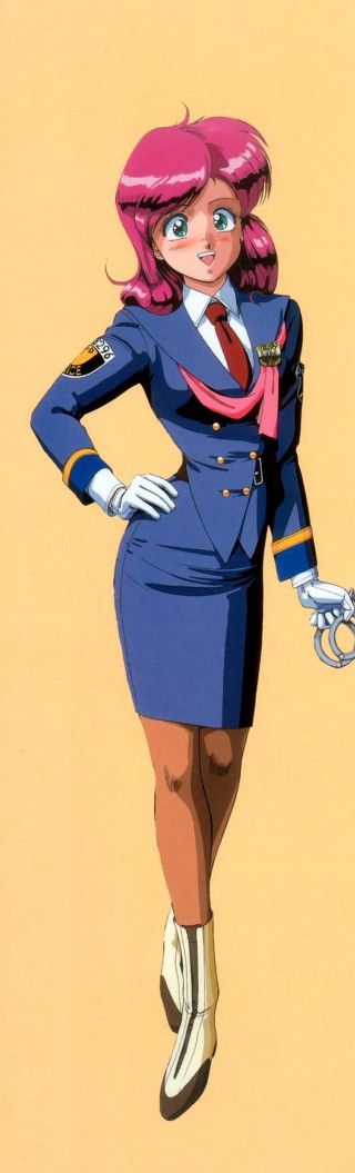 Woman uniform hands on hips - de stijl free wallpaper