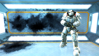 Robot standing room window sky - a robot free wallpaper