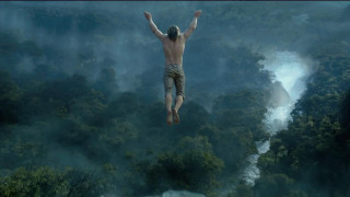 Man suspended waterfall forest fog - daryush shokof free wallpaper
