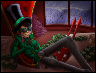 Cartoon man top hat green - decadent free wallpaper