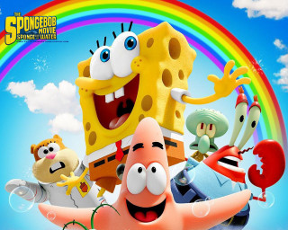 Spongebob movie poster characters rainbow - character free wallpaper